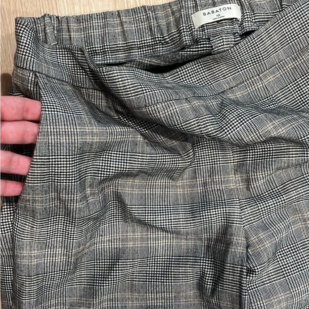 Babaton Checkered Trousers in Black and White